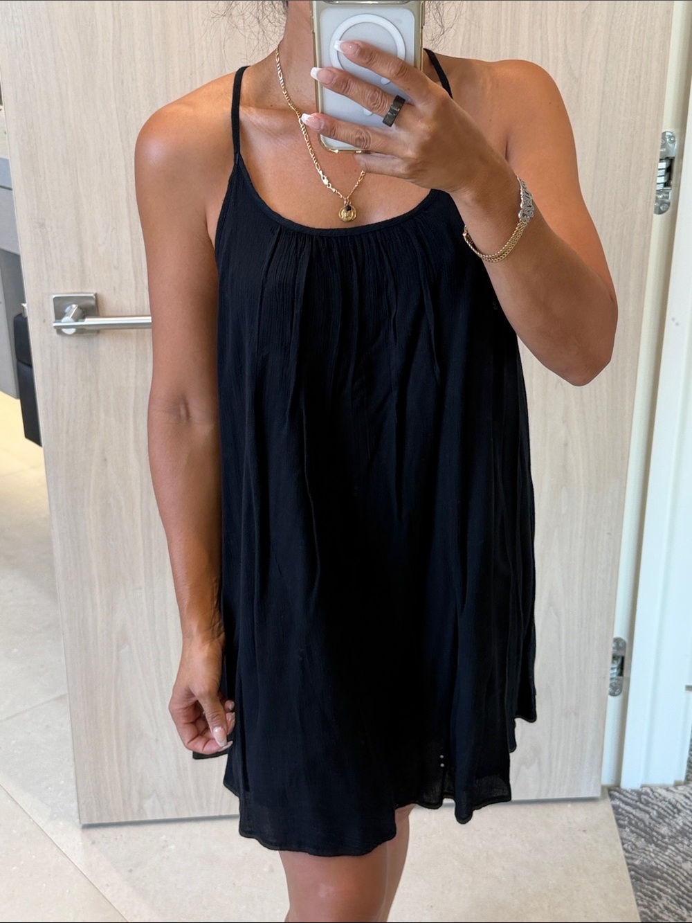 💕Roxy Black Spaghetti-Strap Mini Dress💕